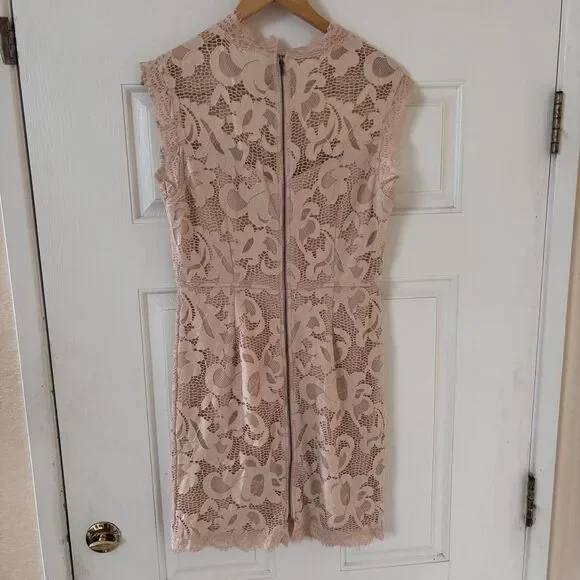 Sans Souci Dress Womens XL Floral Lace Sleeveless Blush Coquette Bohemian Dainty - Picture 7 of 10